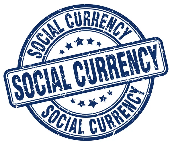 Soziale Währung Blue Grunge Stempel — Stockvektor