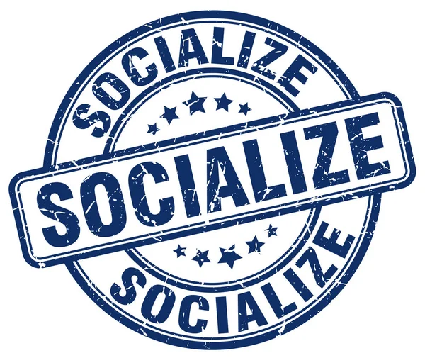 Socialize Blue Grunge Stempel — Stockvektor