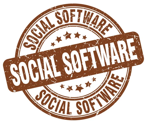 Social Software Brown Grunge Stempel — Stockvektor