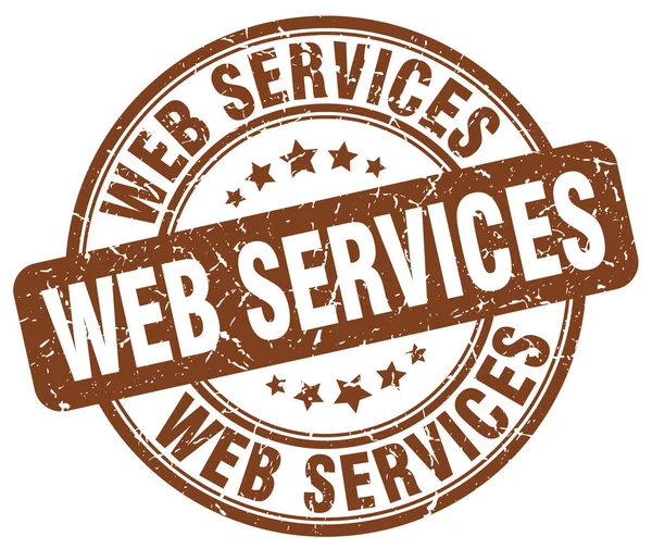 Web services brun grunge stämpel — Stock vektor