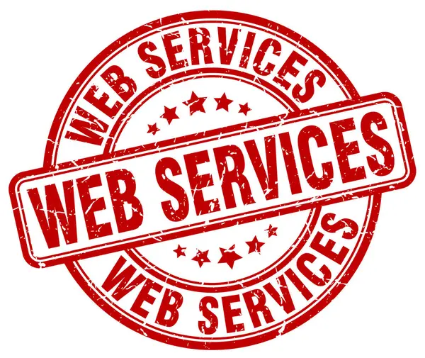 Servicios web sello grunge rojo — Vector de stock