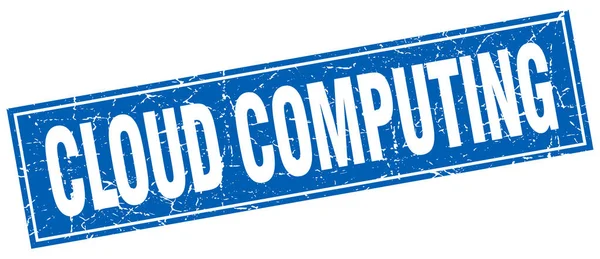 Computación en nube sello cuadrado — Vector de stock