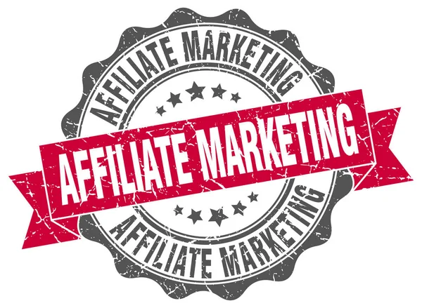 Affiliate marketing razítko. podepište. těsnění — Stockový vektor