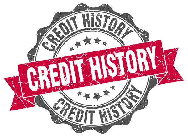 Sello de historial de crédito. Firma. sello — Archivo Imágenes Vectoriales