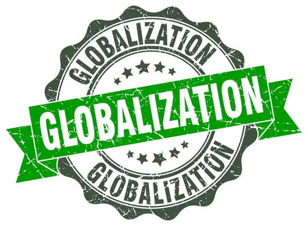 Sello de globalización. Firma. sello — Vector de stock