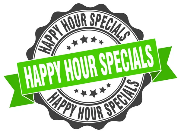 Happy hour specials stamp. sign. seal — Stock Vector