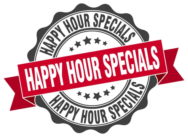 Happy hour specials stamp. sign. seal — Stock Vector