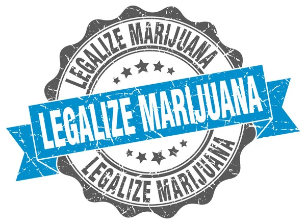 Legalizar el sello de marihuana. Firma. sello — Vector de stock