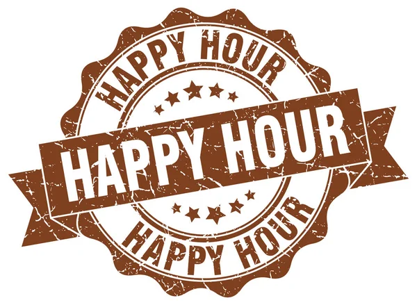 Timbro dell'happy hour. Firma. sigillo — Vettoriale Stock