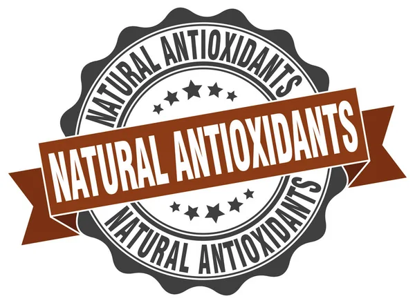 Doğal antioksidanlar damgası. imzala. mühür — Stok Vektör