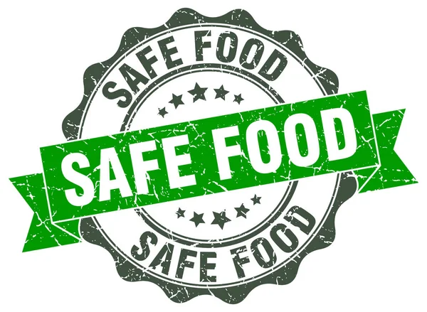 Biztonságos élelmiszer-bélyeg. Jelentkezzen. pecsét — Stock Vector