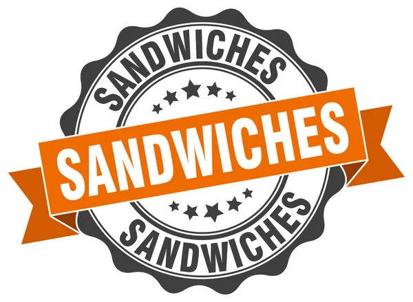 Sello de sándwiches. Firma. sello — Vector de stock