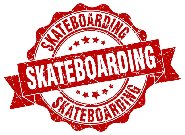 Timbre de skateboard. signe. sceau — Image vectorielle
