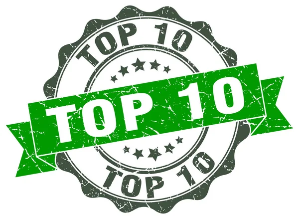 Top 10 sellos. Firma. sello — Vector de stock