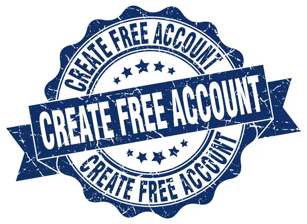 Maak gratis account stempel. teken. Seal — Stockvector
