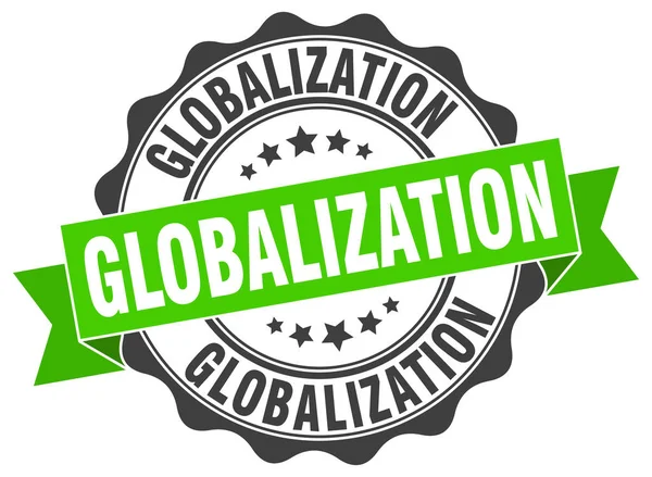 Timbre de mondialisation. signe. sceau — Image vectorielle
