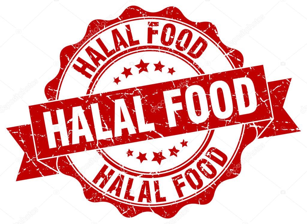 halal food stamp. sign. seal
