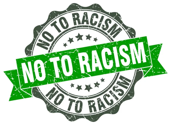 Nee tegen racisme stempel. teken. Seal — Stockvector