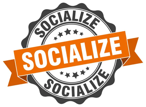 Socializar sello. Firma. sello — Vector de stock