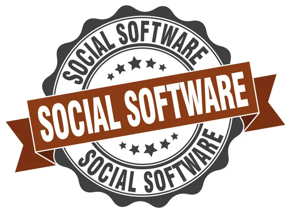 Sello de software social. Firma. sello — Vector de stock