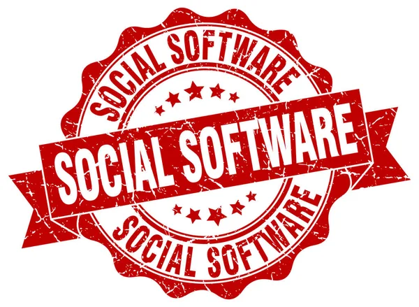 Timbro del software sociale. Firma. sigillo — Vettoriale Stock