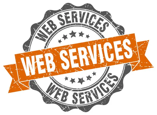 Timbre de services web. signe. sceau — Image vectorielle