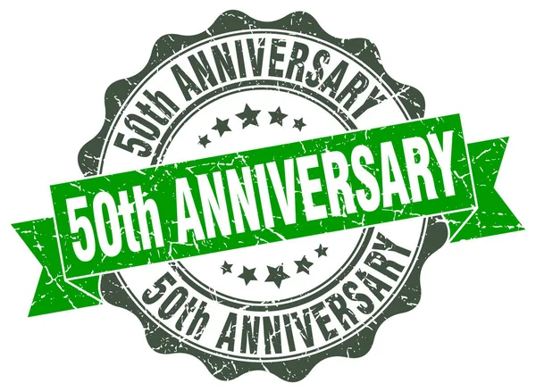 Il francobollo del cinquantesimo anniversario. Firma. sigillo — Vettoriale Stock