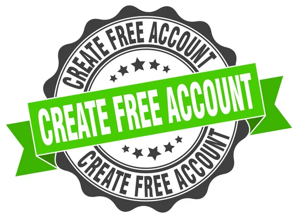 Creare timbro account gratuito. Firma. sigillo — Vettoriale Stock