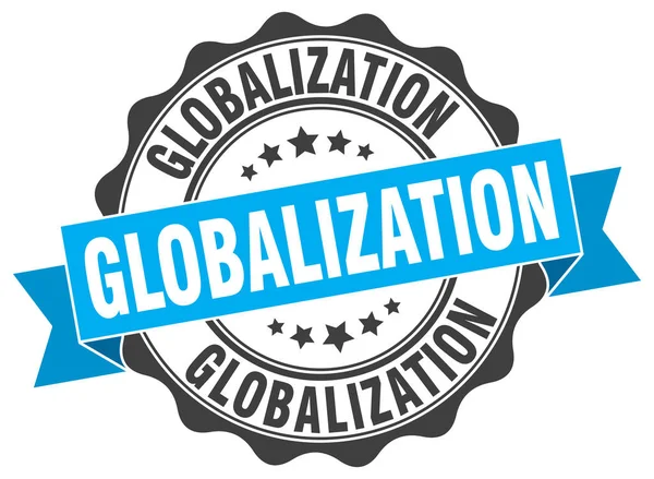 Pieczęć globalizacji. znak. uszczelnienia — Wektor stockowy