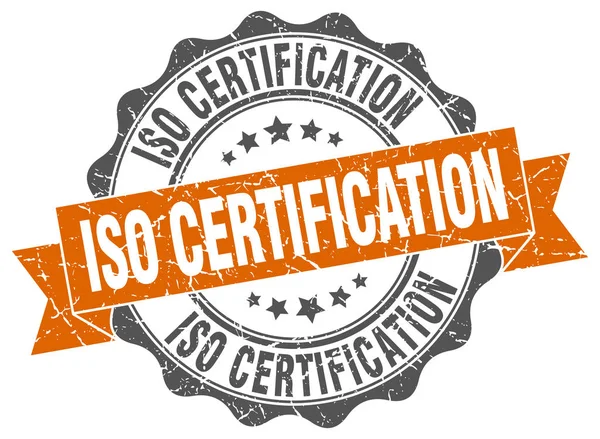 Sello de certificación iso. Firma. sello — Vector de stock