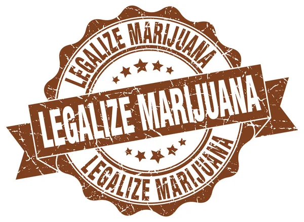Legalizar el sello de marihuana. Firma. sello — Vector de stock
