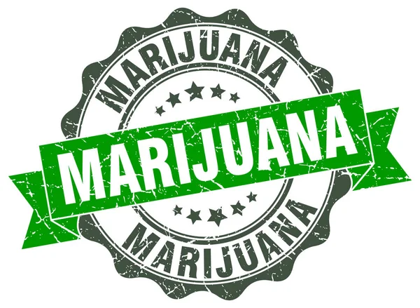 Timbro di marijuana. Firma. sigillo — Vettoriale Stock