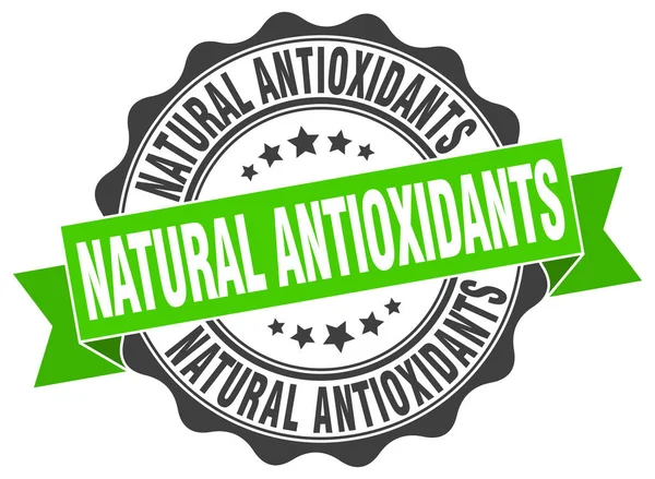 Antioxidantes naturais selo. Assine. selo —  Vetores de Stock