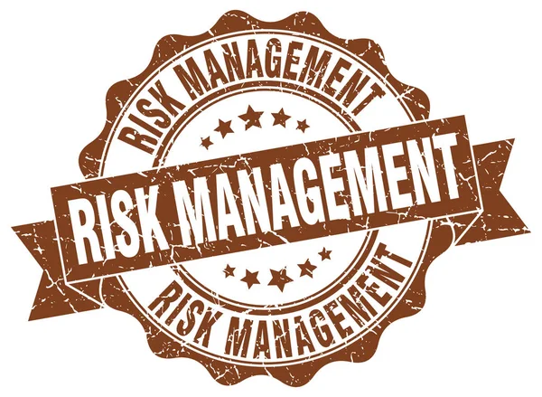 Sello de gestión de riesgos. Firma. sello — Vector de stock