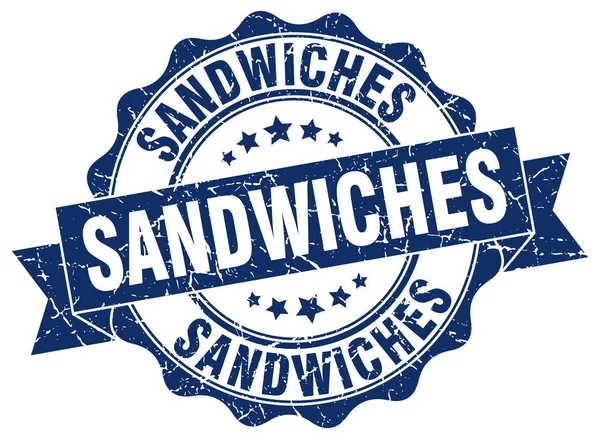 Sello de sándwiches. Firma. sello — Vector de stock