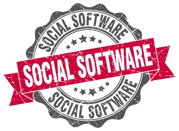 Sello de software social. Firma. sello — Vector de stock