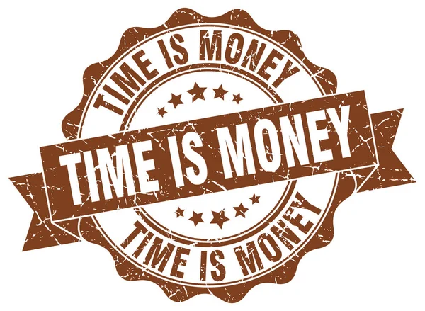 Час це грошова марка. знак. печатка — стоковий вектор