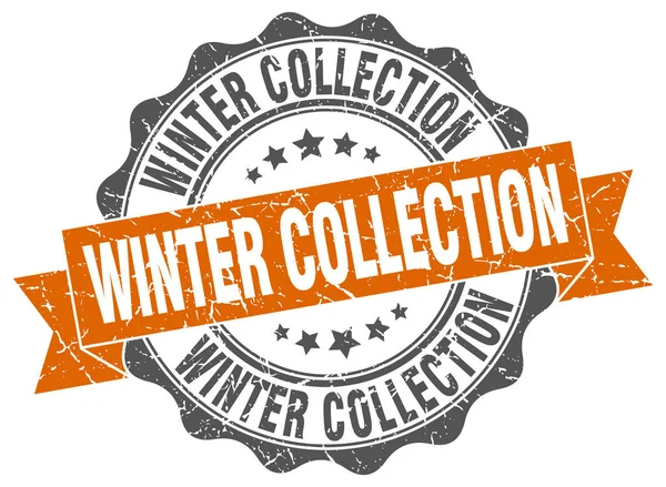 Winter collection stamp. sign. seal — Stock Vector