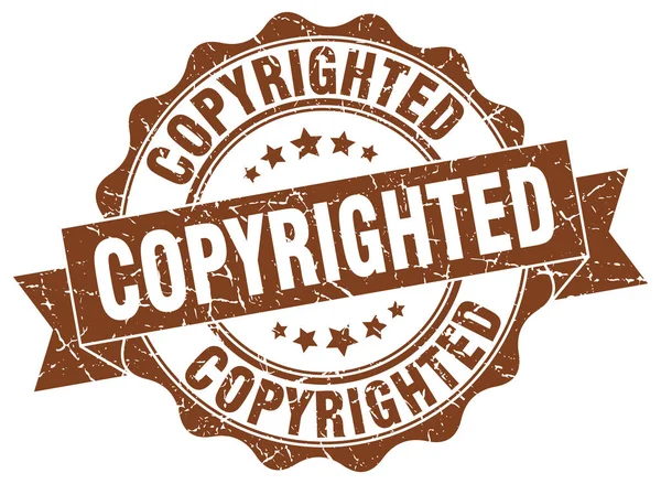 Timbro protetto da copyright. Firma. sigillo — Vettoriale Stock