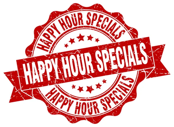 Happy hour specials stamp. sign. seal — Stock Vector