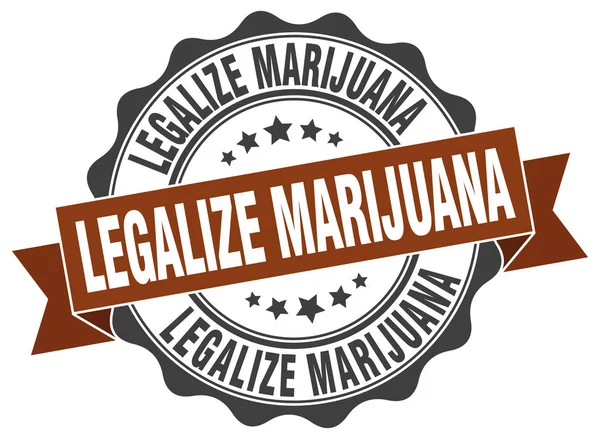 Legalizar el sello de marihuana. Firma. sello — Vector de stock