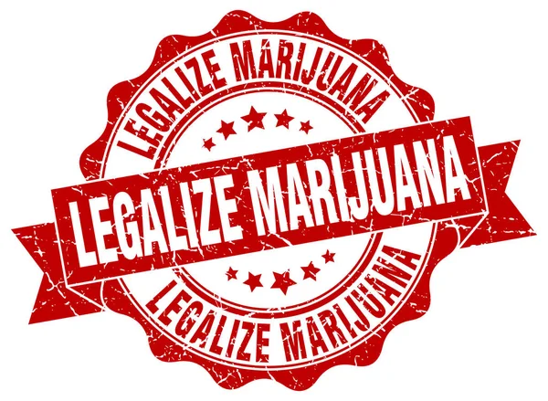 Legalizar el sello de marihuana. Firma. sello — Archivo Imágenes Vectoriales