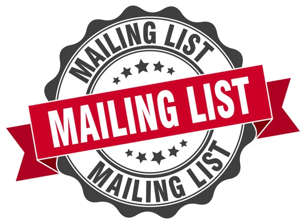 Timbro della mailing list. Firma. sigillo — Vettoriale Stock