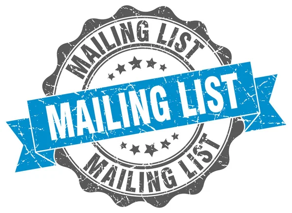 Timbro della mailing list. Firma. sigillo — Vettoriale Stock