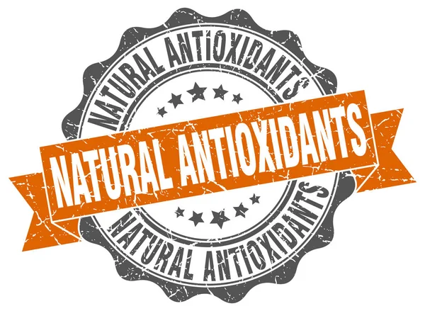 Natural antioxidants stamp. sign. seal — Stock Vector