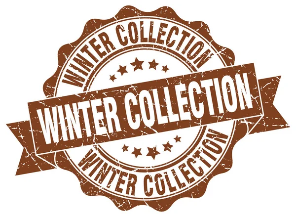 Winter collection stamp. sign. seal — Stock Vector