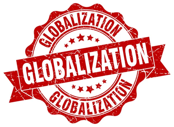 Küreselleşme damgası. imzala. mühür — Stok Vektör