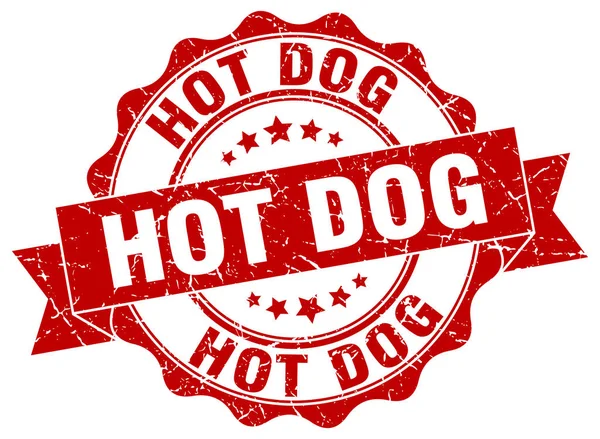 Timbre de hot dog. signe. sceau — Image vectorielle