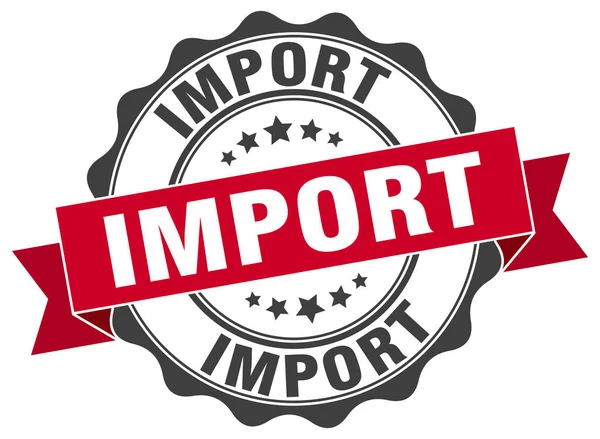 Timbre d'importation. signe. sceau — Image vectorielle