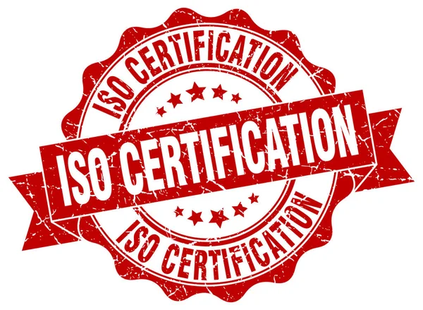 Sello de certificación iso. Firma. sello — Vector de stock